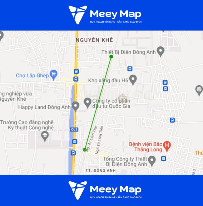 Bản đồ quy hoạch Thị trấn Đông Anh, Đông Anh, Hà Nội| Kế hoạch sử dụng đất 42 So do tuyen duong se mo theo quy hoach o thi tran Dong Anh. Anh chup tu Google Maps 1