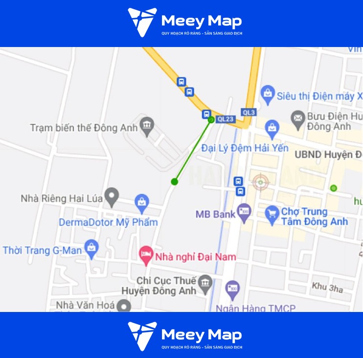 Bản đồ quy hoạch Thị trấn Đông Anh, Đông Anh, Hà Nội| Kế hoạch sử dụng đất 48 So do tuyen duong se mo theo quy hoach o thi tran Dong Anh. Anh chup tu Google Maps 2