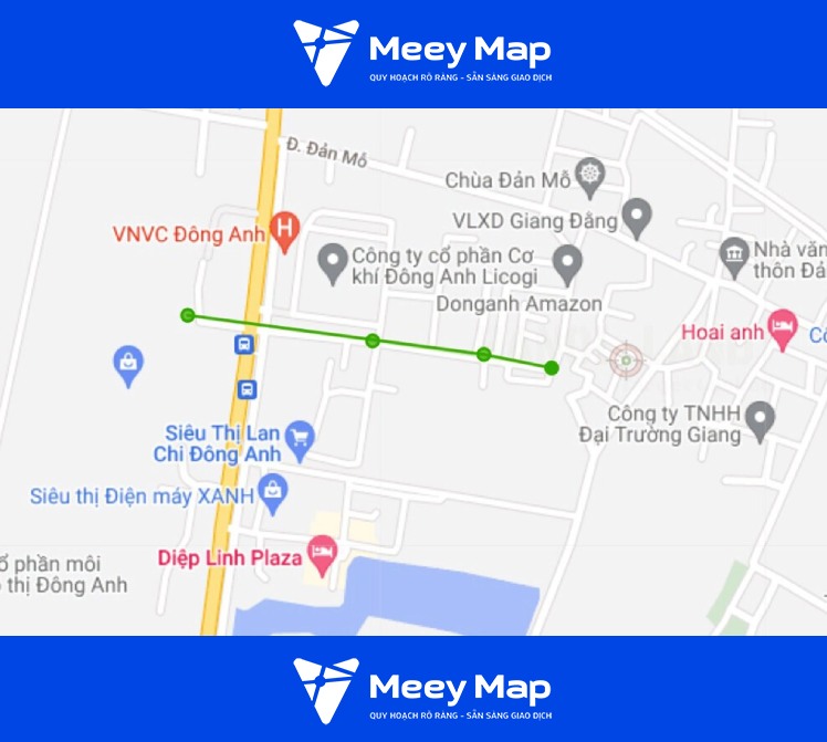 Bản đồ quy hoạch Thị trấn Đông Anh, Đông Anh, Hà Nội| Kế hoạch sử dụng đất 37 So do tuyen duong se mo theo quy hoach o thi tran Dong Anh. Anh chup tu Google Maps