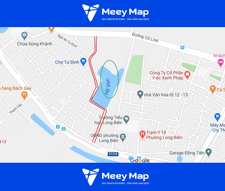 Sơ đồ tuyến đường theo quy hoạch bao quanh ô đất sẽ đào hồ nước trong tương lai. (Nguồn ảnh_ Google)