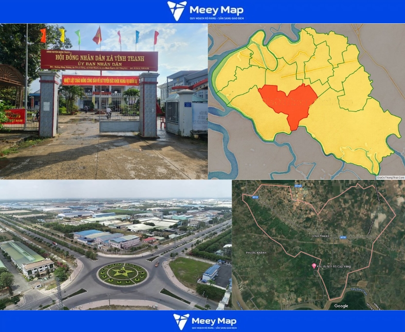 Bản đồ quy hoạch sử dụng đất xã Vĩnh Thanh, Nhơn Trạch, Đồng Nai 2 xã Vĩnh Thanh, Nhơn Trạch