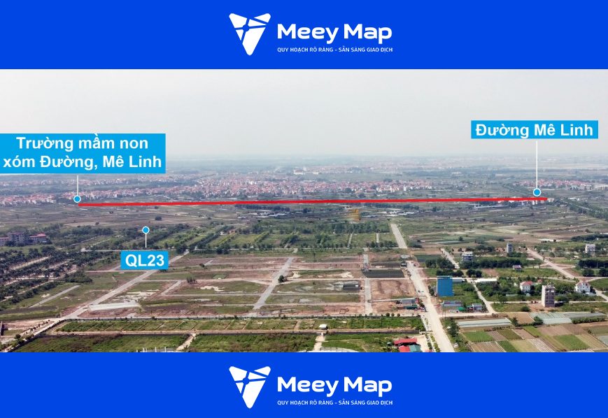 Bản đồ quy hoạch xã Mê Linh, Mê Linh, Hà Nội| Kế hoạch sử dụng đất 16 Toàn cảnh khu đất sắp thu hồi nhìn từ QL23