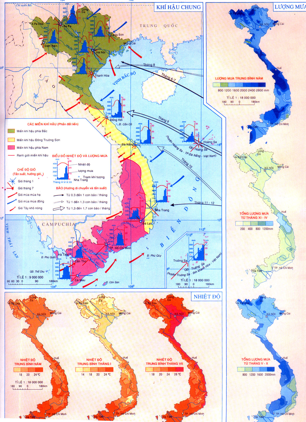 bản đồ khí hậu Việt Nam