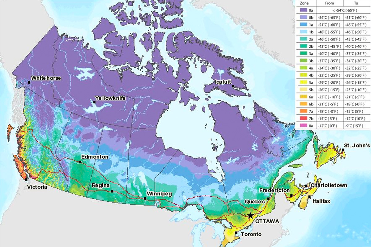 bản đồ khí hậu canada