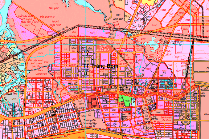 Bản đồ quy hoạch giao thông huyện Trảng Bom