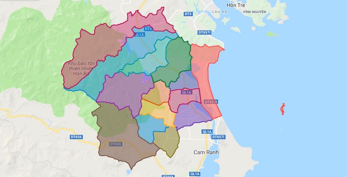 Bản đồ huyện Cam Lâm, Khánh Hòa