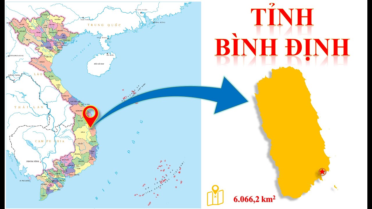 Bình Định trên bản đồ Việt Nam