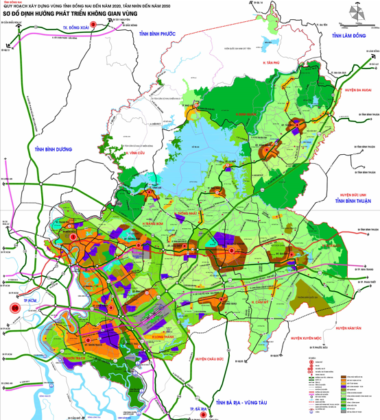Bản đồ quy hoạch giao thông đường vành đai tỉnh Đồng Nai