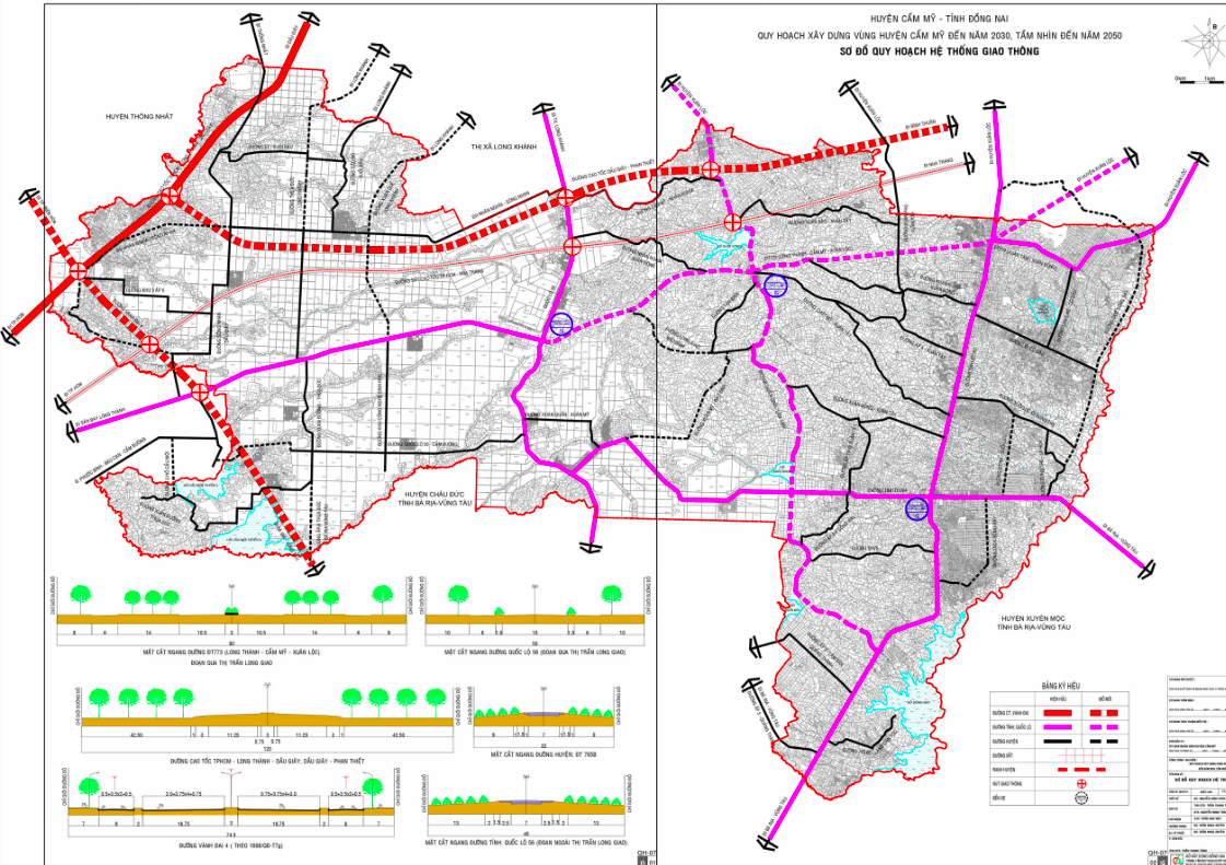 Bản đồ quy hoạch giao thông huyện Cẩm Mỹ 