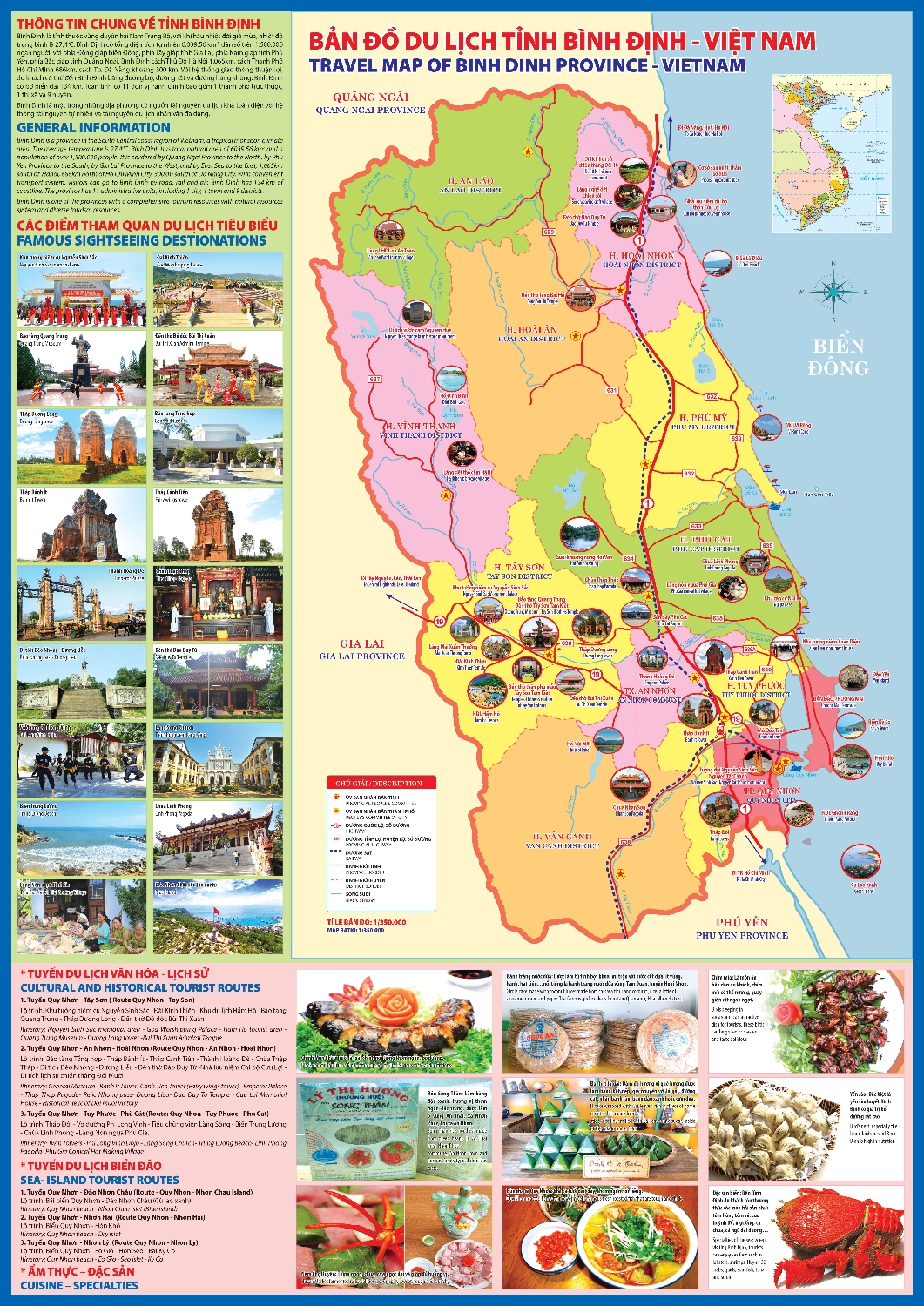Bản đồ Việt Nam Bình Định - Du lịch
