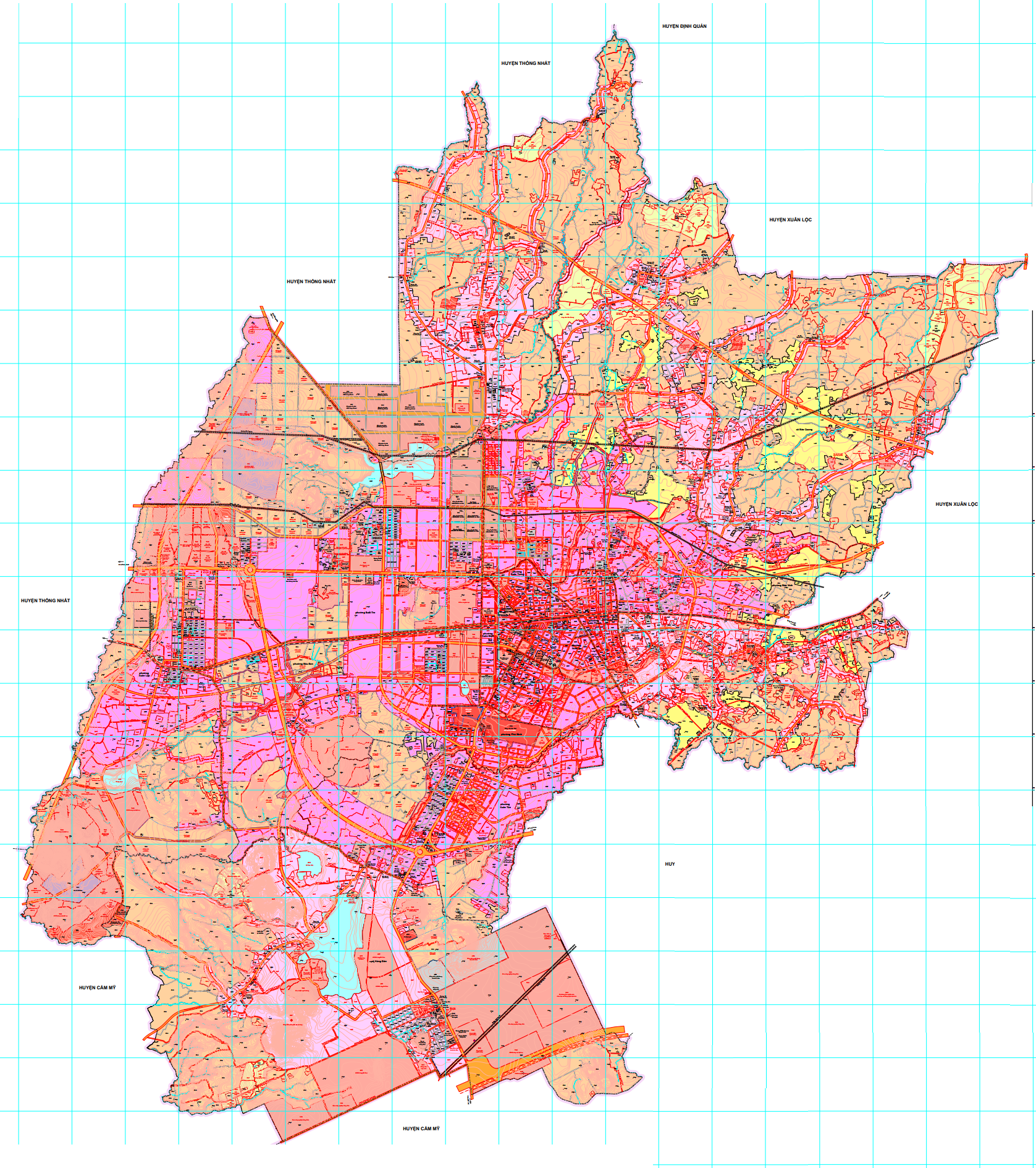 Bản đồ quy hoạch giao thông thành phố Long Khánh