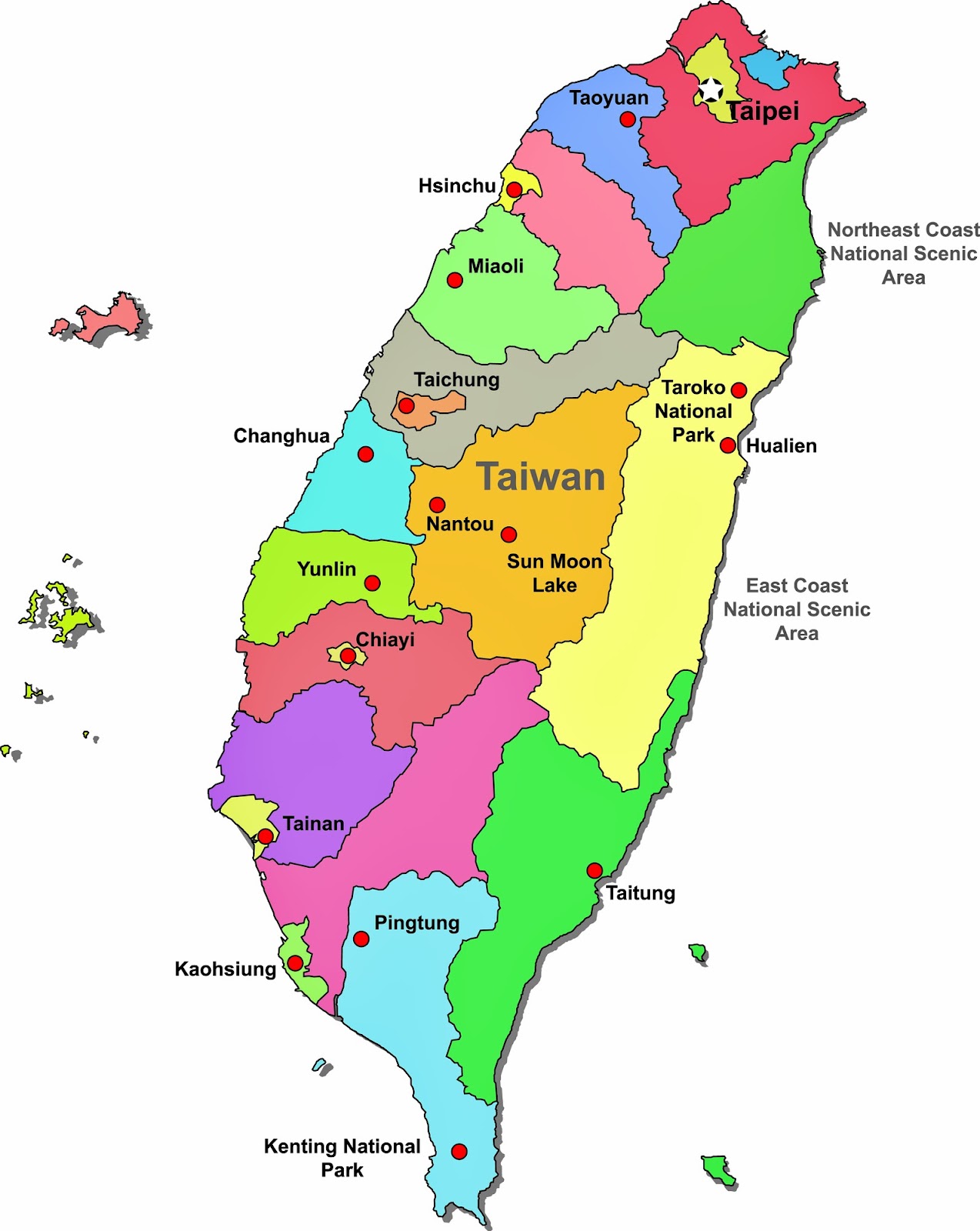 Bản đồ cảng biển đảo Đài Loan