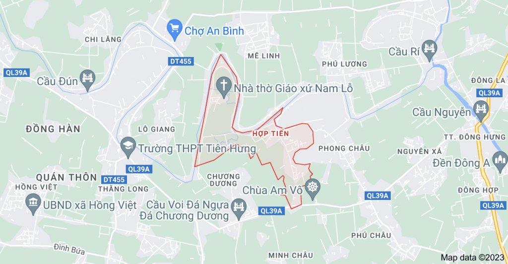 Bản đồ vị trí xã Hợp Tiến, huyện Đông Hưng