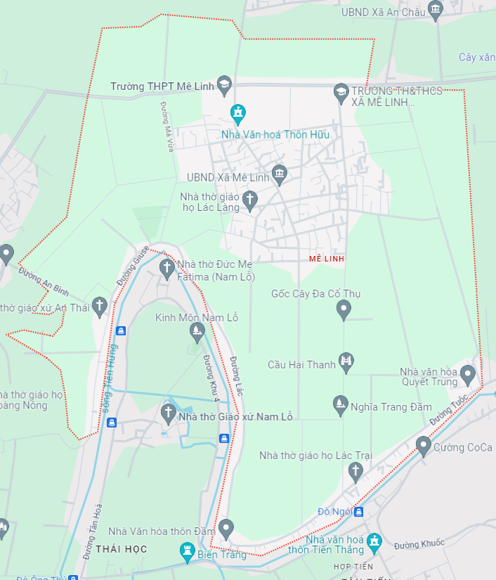 Bản đồ vị trí xã Mê Linh, huyện Đông Hưng