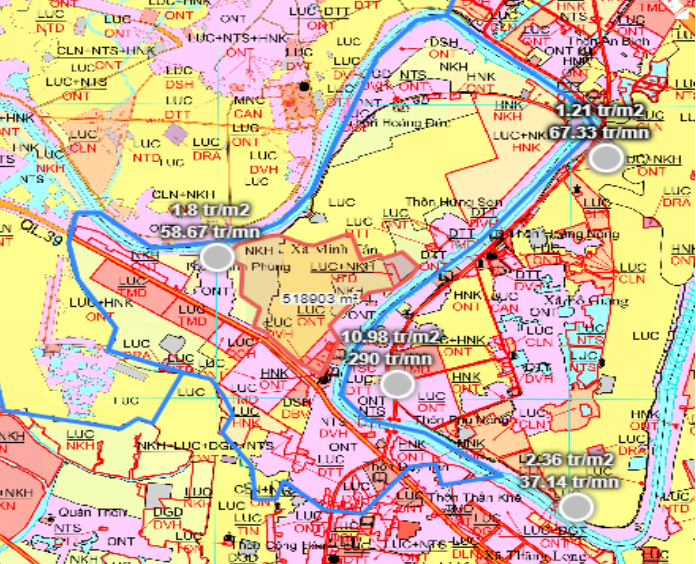Bản đồ quy hoạch xã Minh Tân huyện Đông Hưng