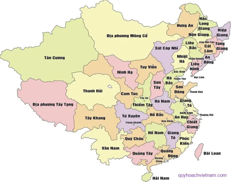 Bản đồ các tỉnh Trung Quốc Bản đồ Trung Quốc khổ lớn Phóng To đầy đủ chi tiết, Click vào ảnh để xem bản đồ Trung Quốc phóng to