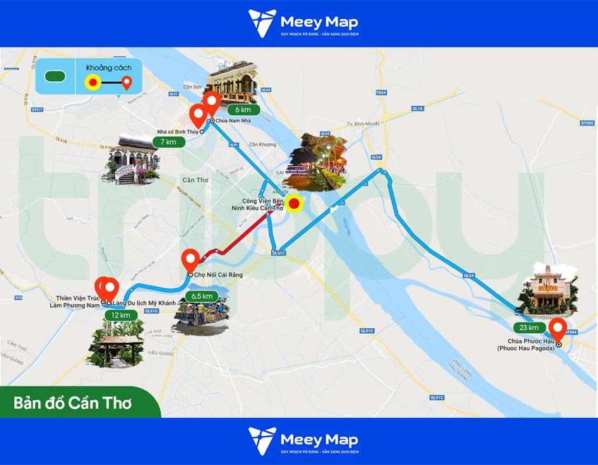 Bản đồ quy hoạch Cần Thơ|Quy hoạch Sử dụng Đất mới nhất 8 bản đồ du lịch Cần Thơ