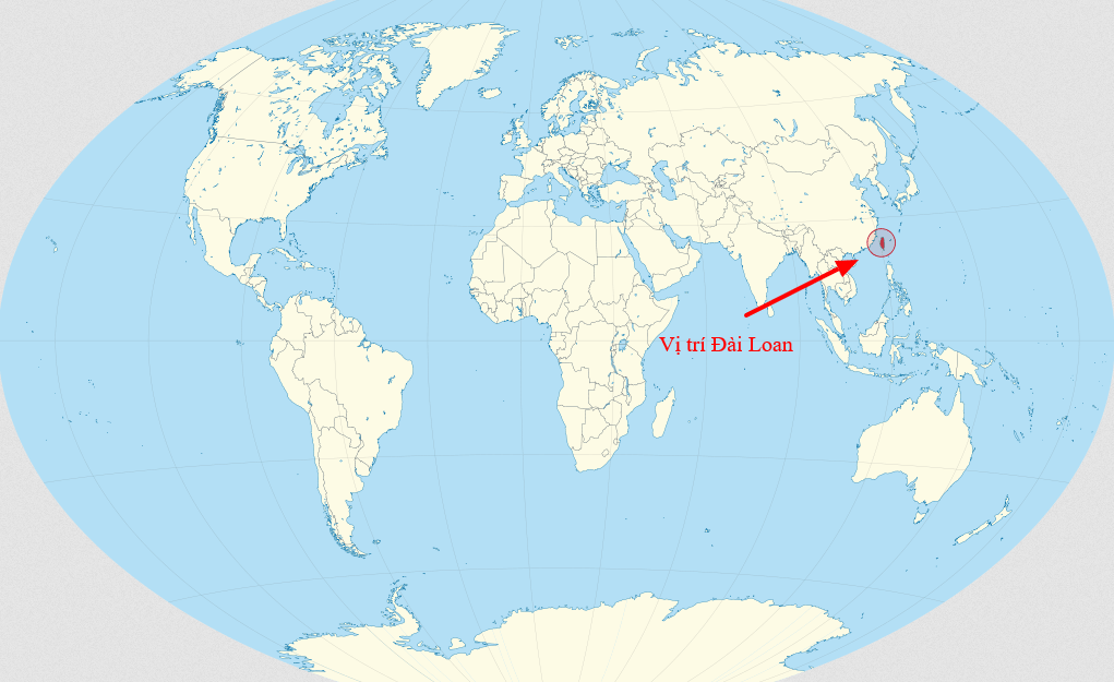 vị trí đài loan trên bản đồ thế giới