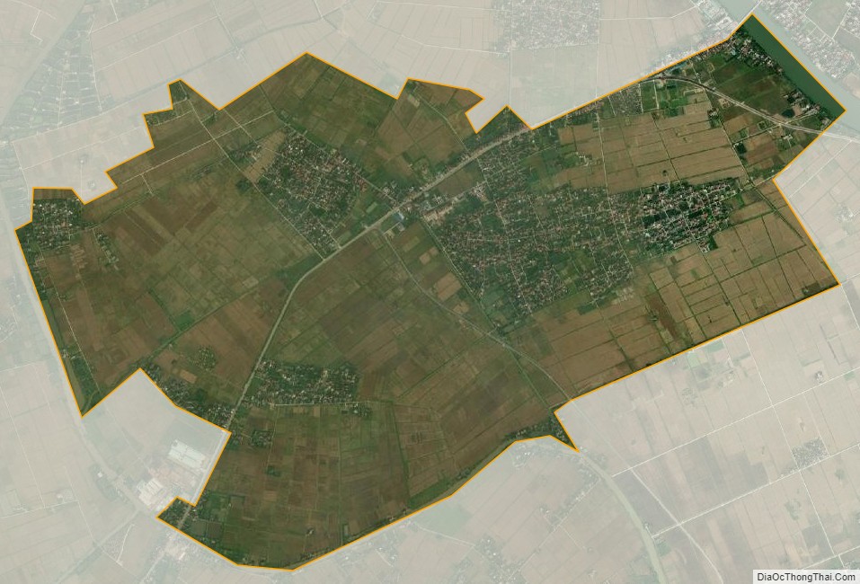 Bản đồ vệ tinh xã Đông Tân, huyện Đông Hưng