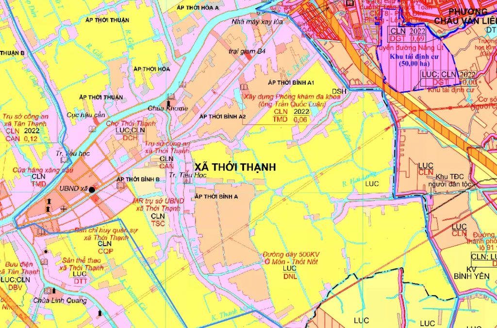 Bản đồ Xã Thới Thạnh, huyện Thới Lai