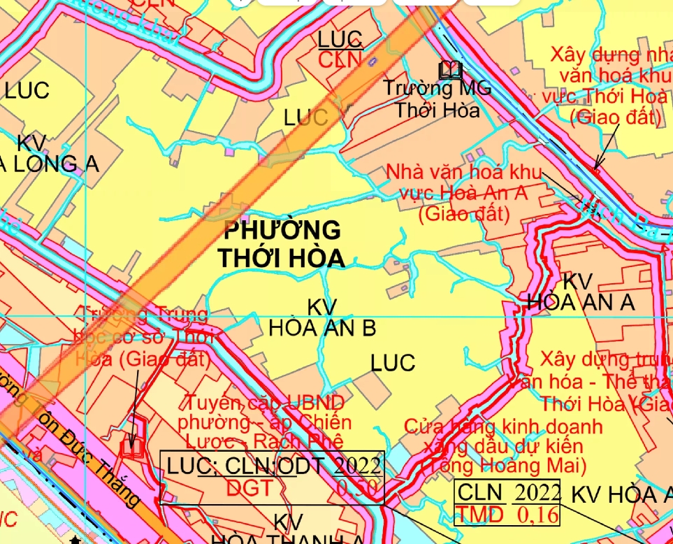 Bản đồ quy hoạch Phường Thới Hòa, Quận Ô Môn, Cần Thơ
