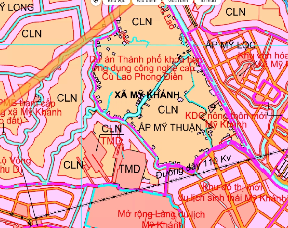 Bản đồ quy hoạch Xã Mỹ Khánh Phong Điền, Cần Thơ