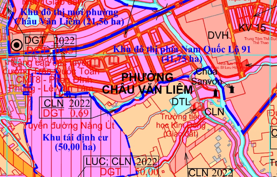 Bản đồ quy hoach phường Châu Văn Liêm, quận Ô Môn
