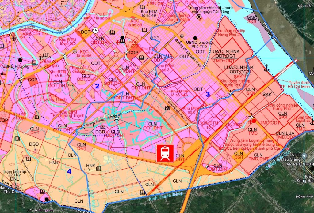 Bản đồ vệ tinh phường Phú Thứ, quận Cái Răng