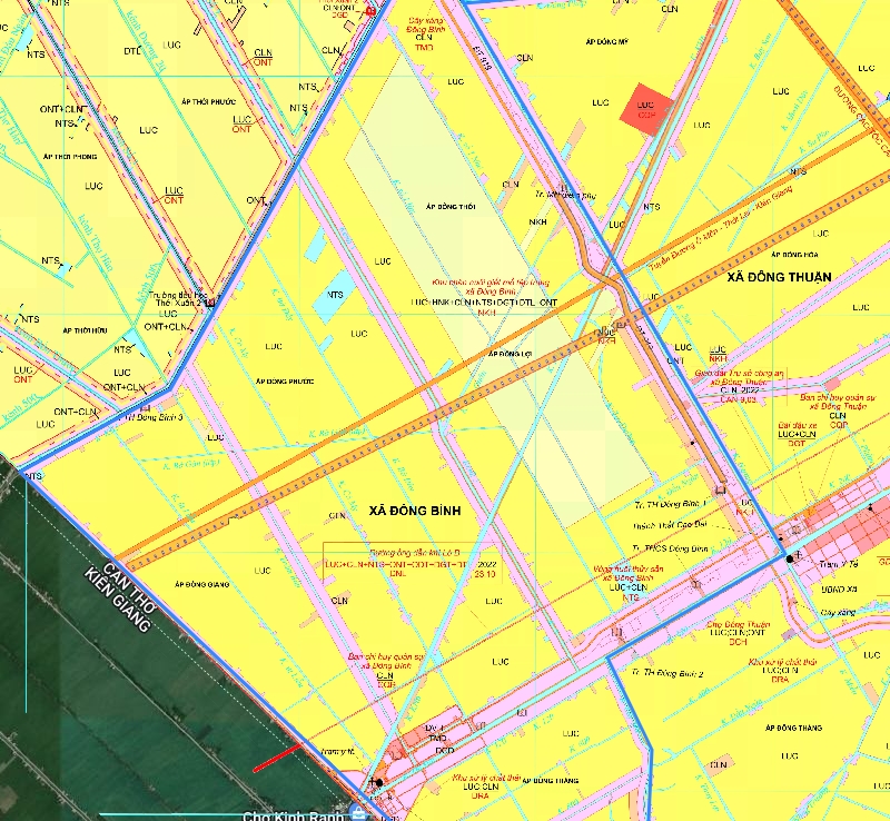 Bản đồ vệ tinh xã Đông Bình, huyện Thới Lai