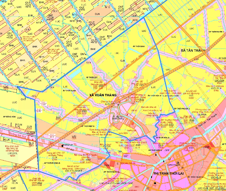 Bản đồ vệ tinh xã Xuân Thắng, huyện Thới Lai