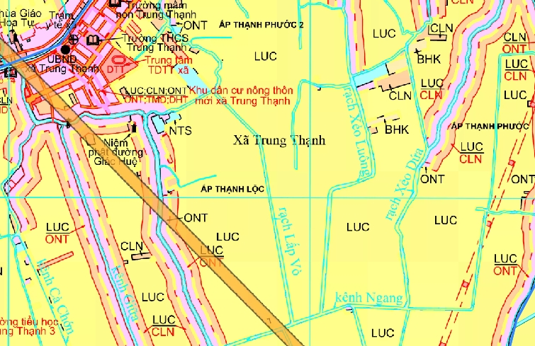 Bản đồ xã Trung thạnh huyện Vĩnh Thạnh