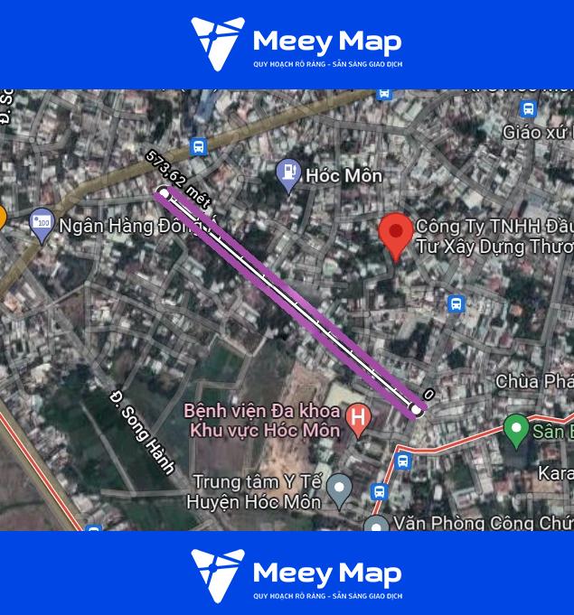 Đường sẽ mở ở thị trấn Hóc Môn, huyện Hóc Môn trên bản đồ Google vệ tinh