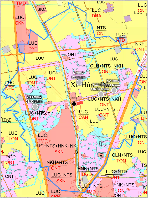 Bản đồ quy hoạch xã Hùng Dũng huyện Hưng Hà tỉnh Thái Bình