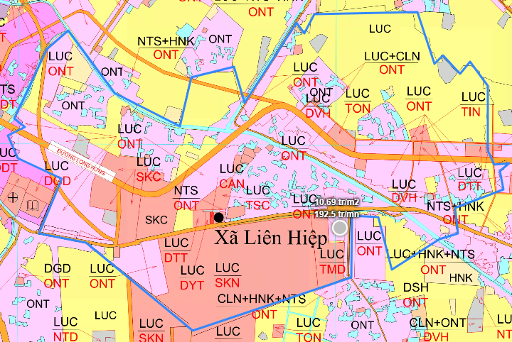 Bản đồ quy hoạch xã Liên Hiệp huyện Hưng Hà, Thái Bình