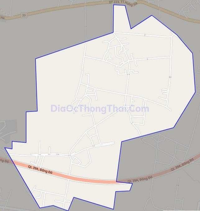 Bản đồ giao thông xã Thái Hưng, huyện Hưng Hà. (Open Street Map)