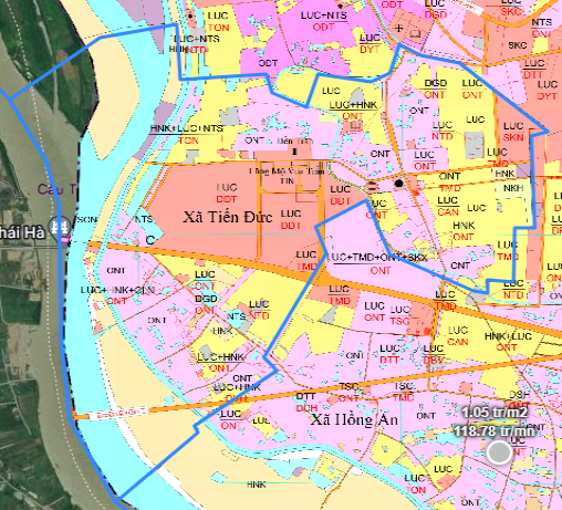 Bản đồ quy hoạch xã Tiến Đức huyện Hưng Hà
