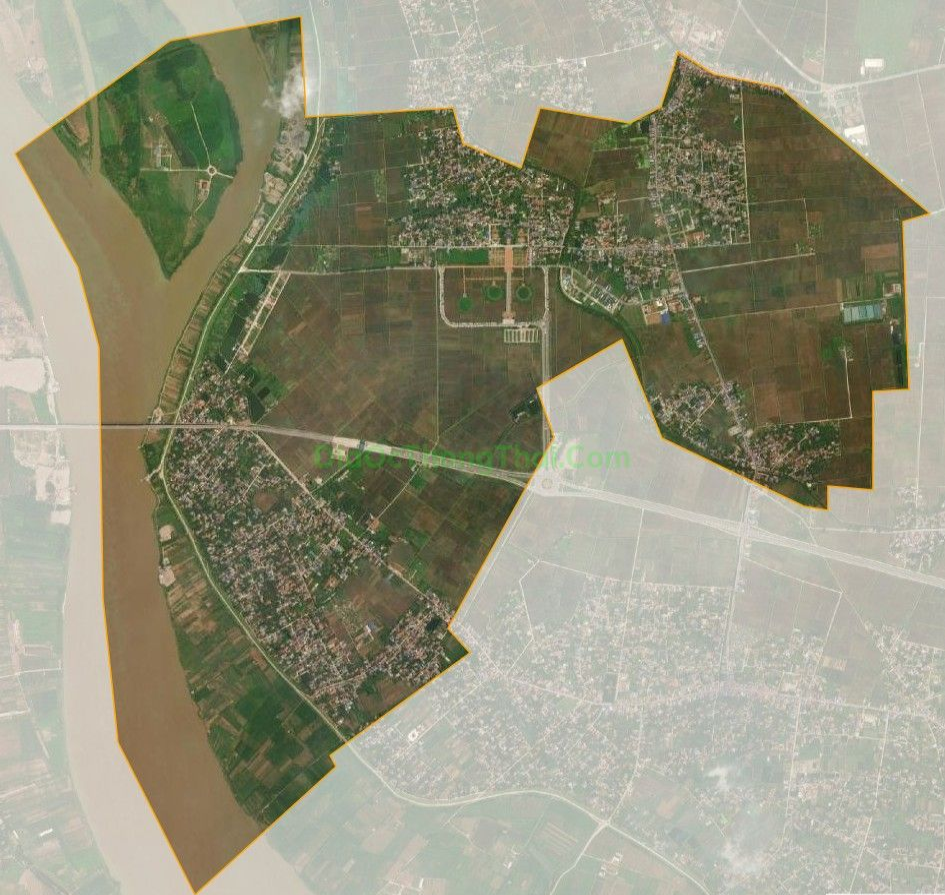 Bản đồ vệ tinh xã Tiến Đức, huyện Hưng Hà