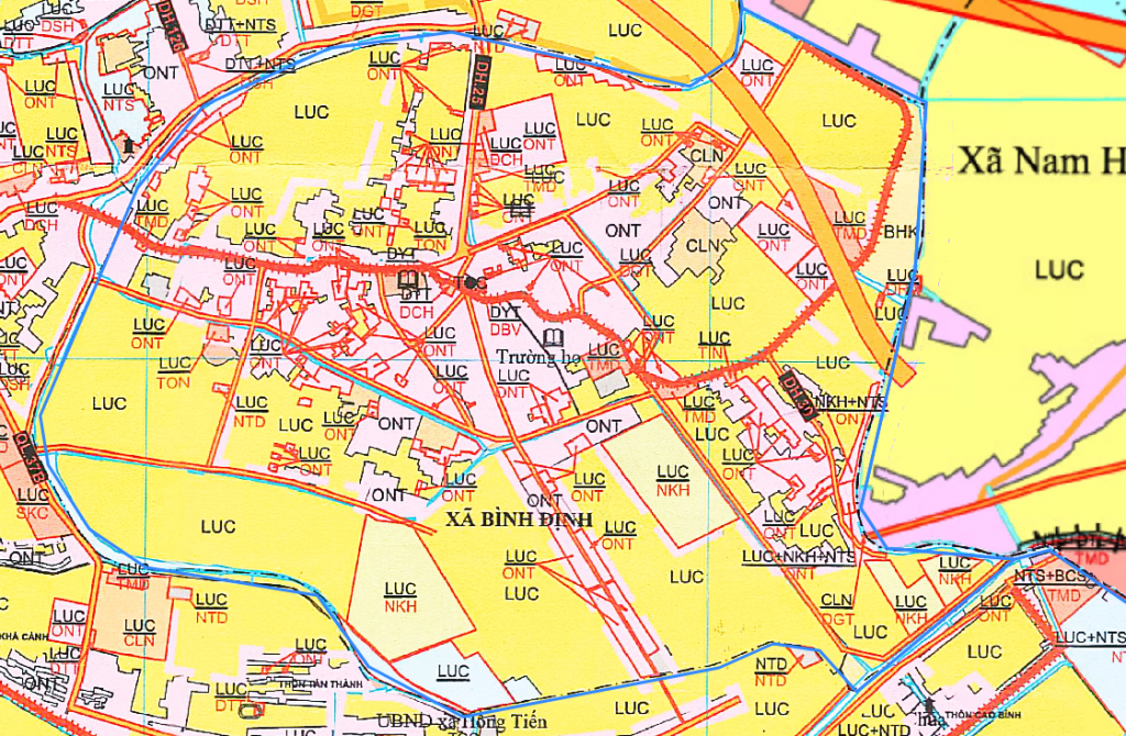 Bản đồ quy hoạch xã Bình Định huyện Kiến Xương