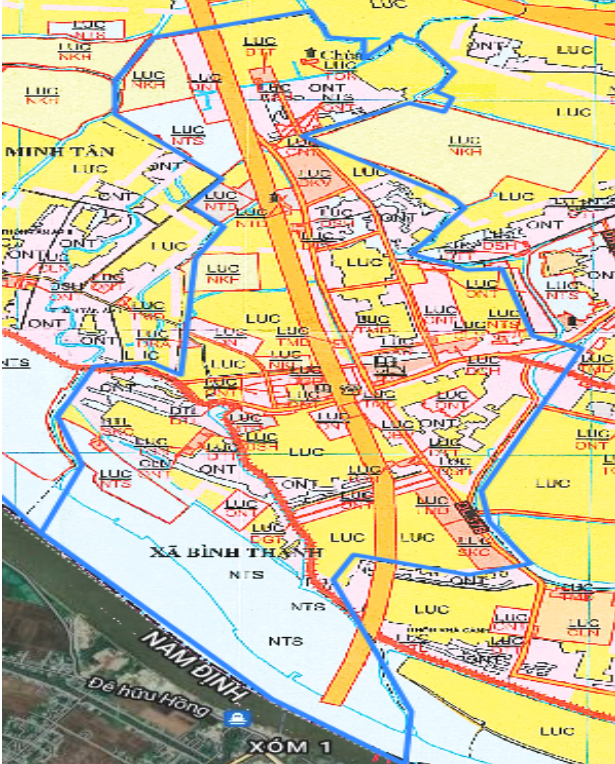bản đồ quy hoạch xã Bình Thanh huyện Kiến Xương