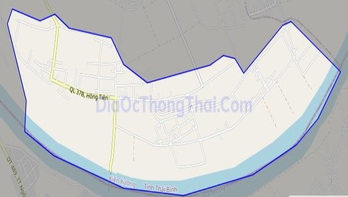 Bản đồ giao thông xã Hồng Tiến, huyện Kiến Xương