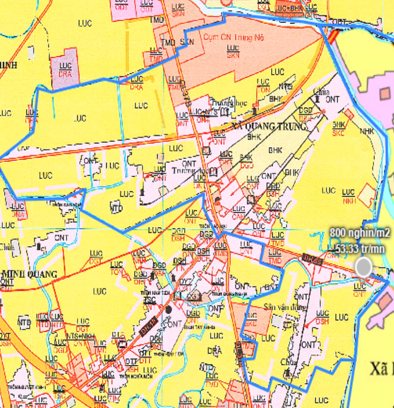 Bản đồ quy hoạch xã Quang Trung huyện Kiến Xương
