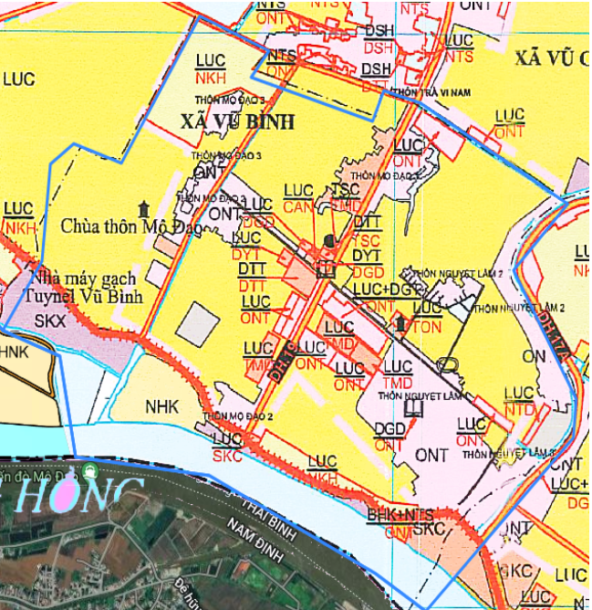 Bản đồ quy hoạch xã Vũ Bình huyện Kiến Xương
