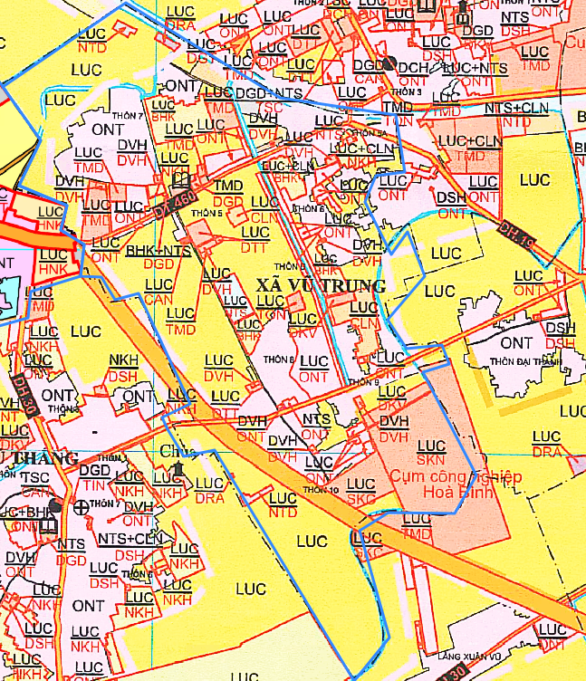 Bản đồ quy hoạch xã Vũ Trung huyện Kiến Xương
