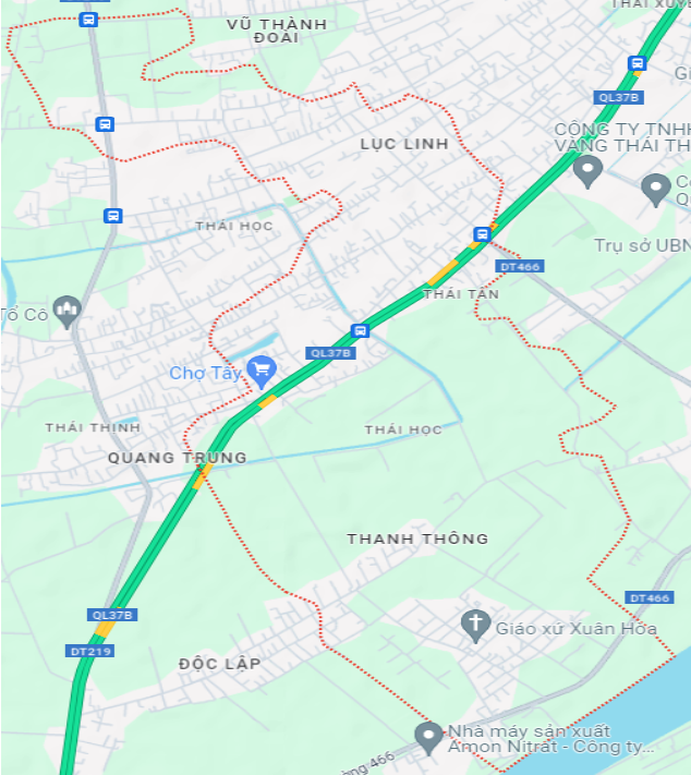 Bản đồ giao thông xã Tân Học, Thái Thụy