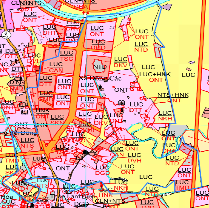 Bản đồ quy hoạch xã Đông Các huyện Đông Hưng