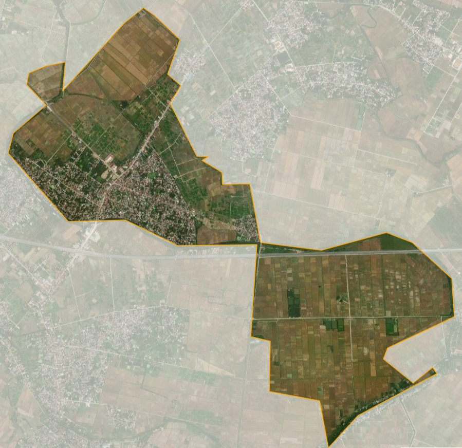 Bản đồ vệ tinh xã Bắc Sơn, Hưng Hà