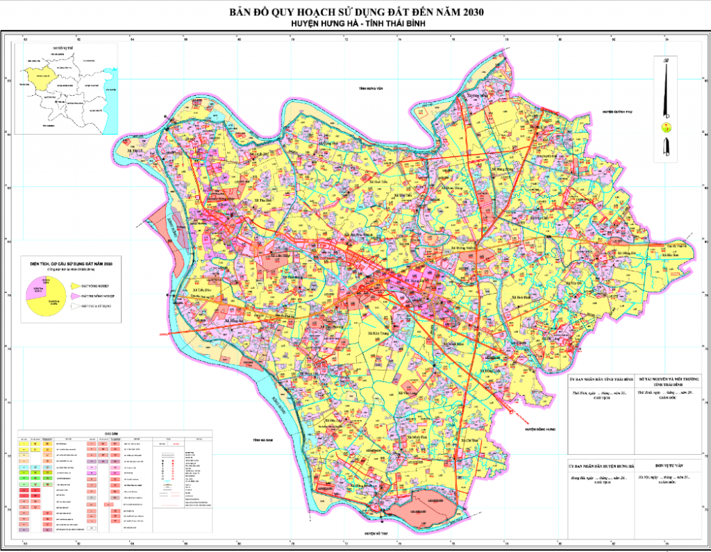 Bản đồ quy hoạch xã Dân Chủ huyện Hưng Hà