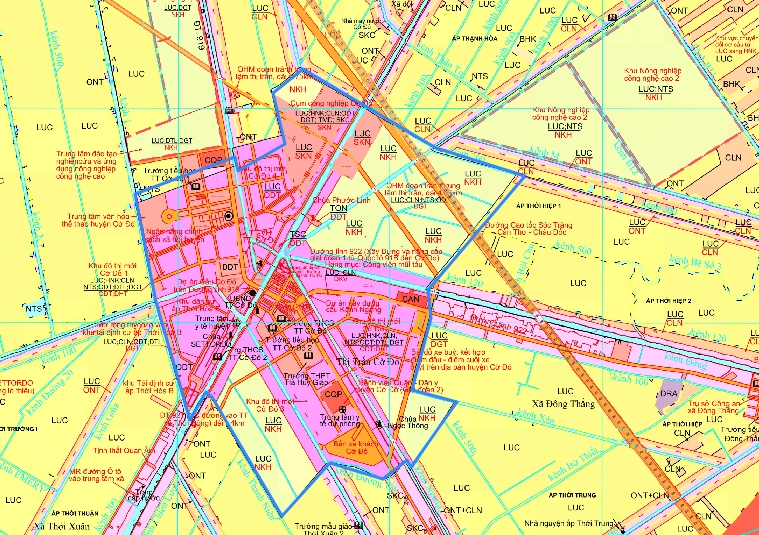 bản đồ quy hoạch thị trấn cờ đỏ