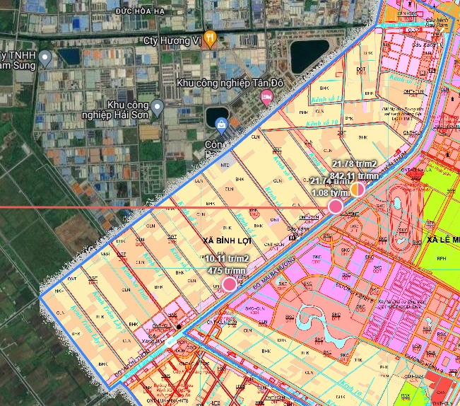 bản đồ quy hoạch xã bình lợi huyện Bình Chánh, Thành phố Hồ Chí Minh, Việt Nam.
