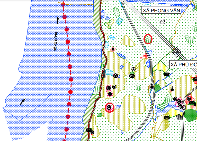 Một số khu đất dính quy hoạch của xã Phong Vân trên bản đồ quy hoạch sử dụng đất huyện Ba Vì